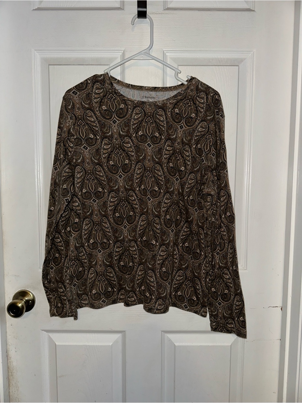 St. John's Bay Brown Paisley Top Size XL